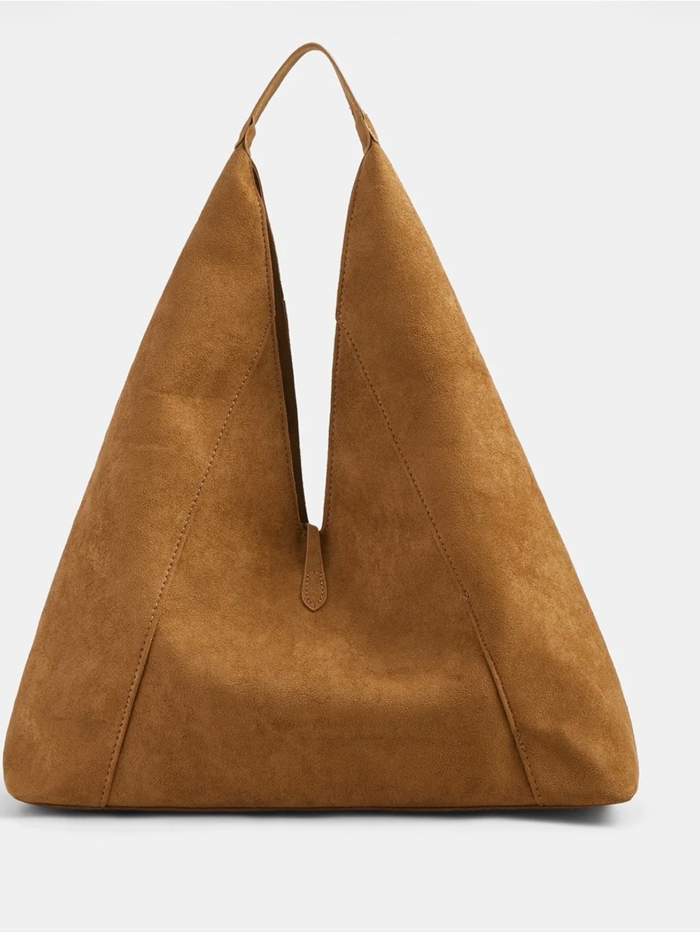 Source Unknown Sueded Hobo Shoulder Bag in Camel Brown